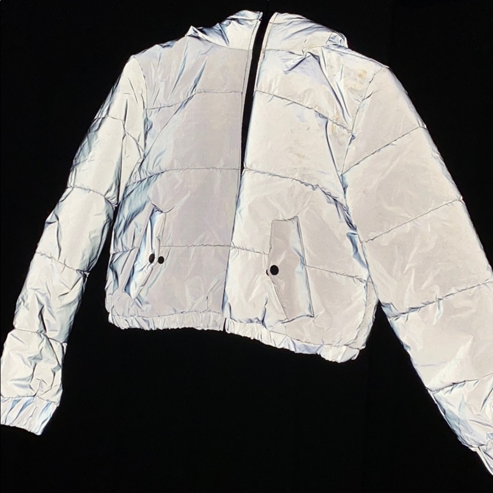 Women’s Forever 21 Hooded Reflective Puffer Coat. View 2